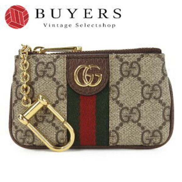 Gucci Handbags - Gucci Coin Wallet case key GG Supreme Offdia Shelly Beige Brown Leather